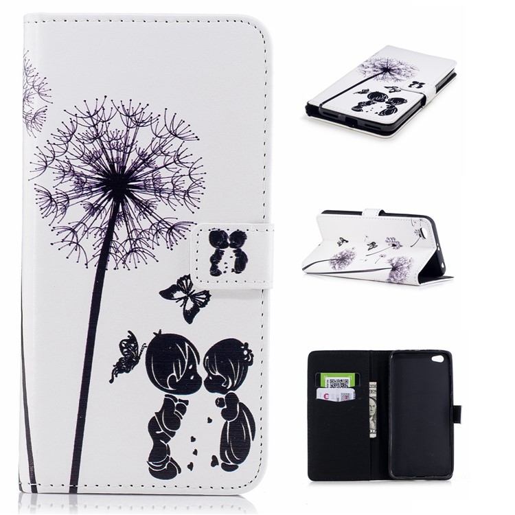 Embossed Pattern PU Leather Wallet Stand Phone Case for Xiaomi Redmi Note 5A / Redmi Y1 Lite (India) - Dandelions and Lovers-1