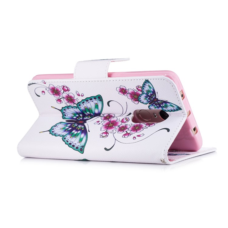 Pattern Printing Wallet Leather Case with Stand for Xiaomi Redmi Note 4 (MediaTek)/Redmi Note 4 (Snapdragon) - Butterflies and Flowers-4