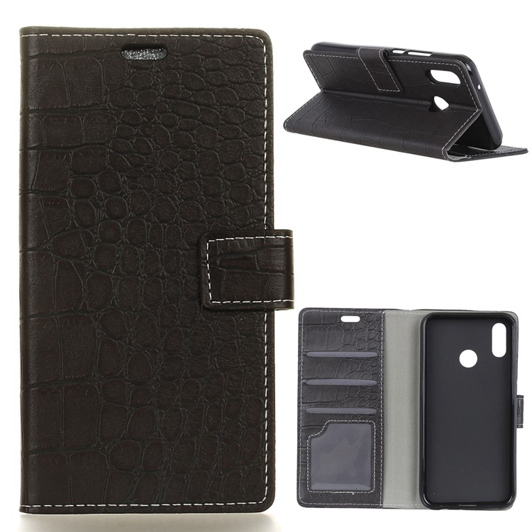 Crocodile Texture PU Leather Magnetic Stand Wallet Phone Case for Xiaomi Redmi Note 5 Pro (Dual Camera) / Redmi Note 5 (China) / Mi 6X - Black-1
