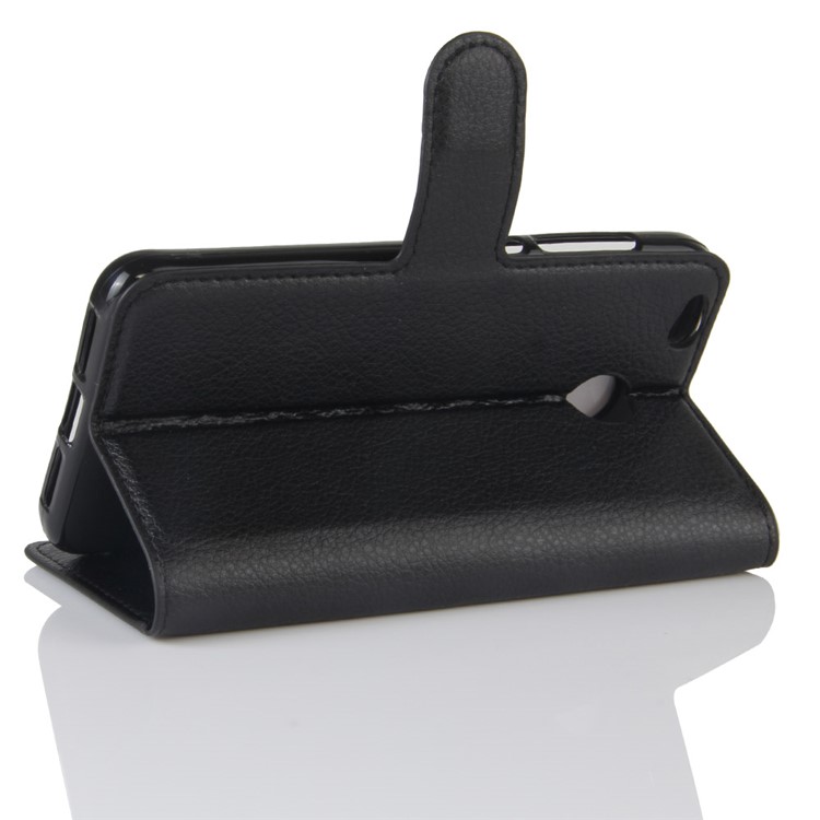 100Pcs/Set Litchi Grain Wallet Stand Flip Leather Case for Xiaomi Redmi 4X - Black-5
