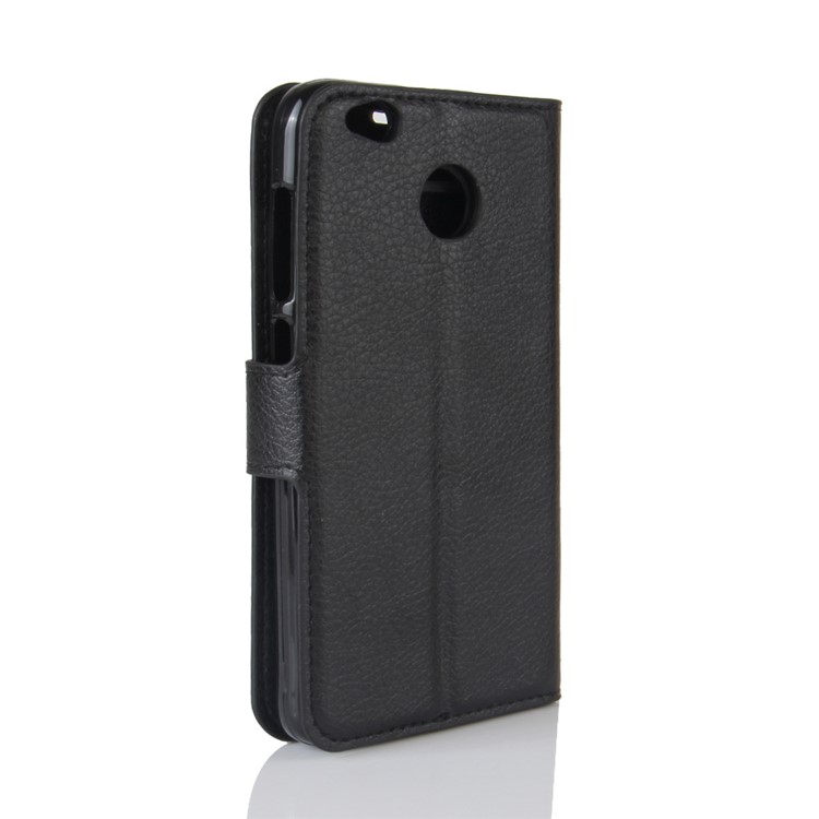 100Pcs/Set Litchi Grain Wallet Stand Flip Leather Case for Xiaomi Redmi 4X - Black-6