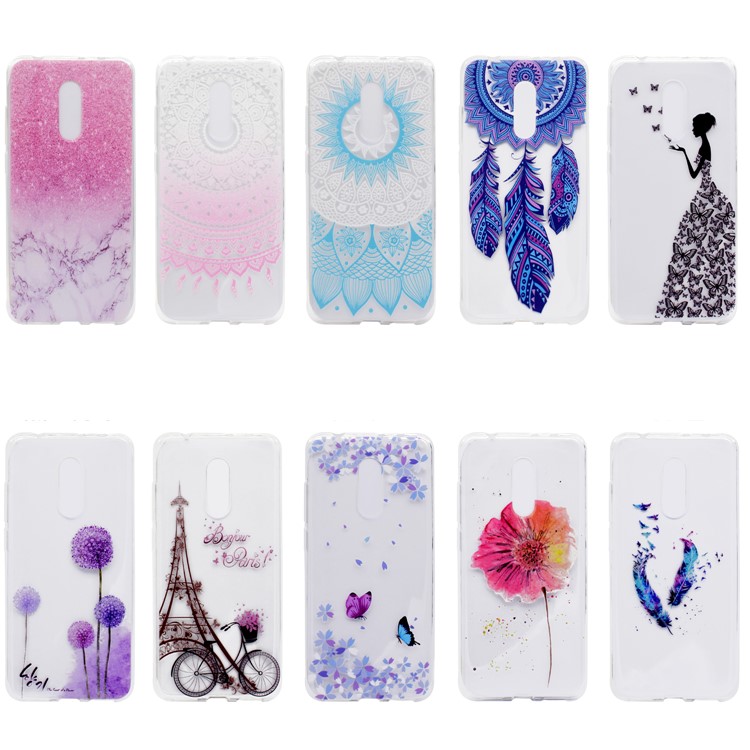 Pattern Printing Soft TPU Back Case for Xiaomi Redmi 5 - Feather and Bird-6