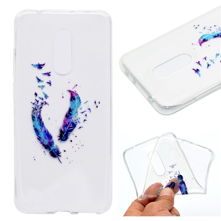 Patterned TPU Phone Case for Xiaomi Redmi Note 5 (12MP Rear Camera) / Redmi 5 Plus - Colorful Feathers-1