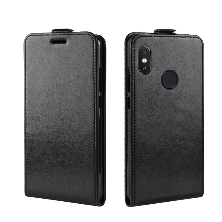 Crazy Horse Vertical Leather Card Holder Case for Xiaomi Redmi Note 5 (12MP Rear Camera) / Redmi 5 Plus (China) - Black-2