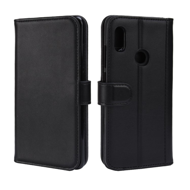 Genuine Split Leather Wallet Stand Case for Xiaomi Redmi Note 5 Pro (Dual Camera) / Redmi Note 5 (China) - Black-8
