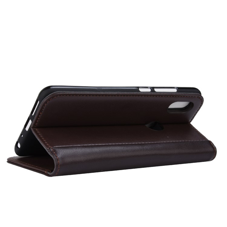 Carteira De Couro Genuíno Dividir Ficar Tampa Para Xiaomi Redmi Note 5 Pro (câmera Dupla) / Nota 5 Do Redmi (china) / Mi 6X - Castanho-6