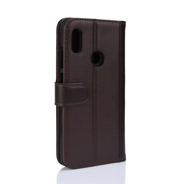 Carteira De Couro Genuíno Dividir Ficar Tampa Para Xiaomi Redmi Note 5 Pro (câmera Dupla) / Nota 5 Do Redmi (china) / Mi 6X - Castanho-7
