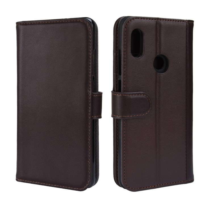 Carteira De Couro Genuíno Dividir Ficar Tampa Para Xiaomi Redmi Note 5 Pro (câmera Dupla) / Nota 5 Do Redmi (china) / Mi 6X - Castanho-8