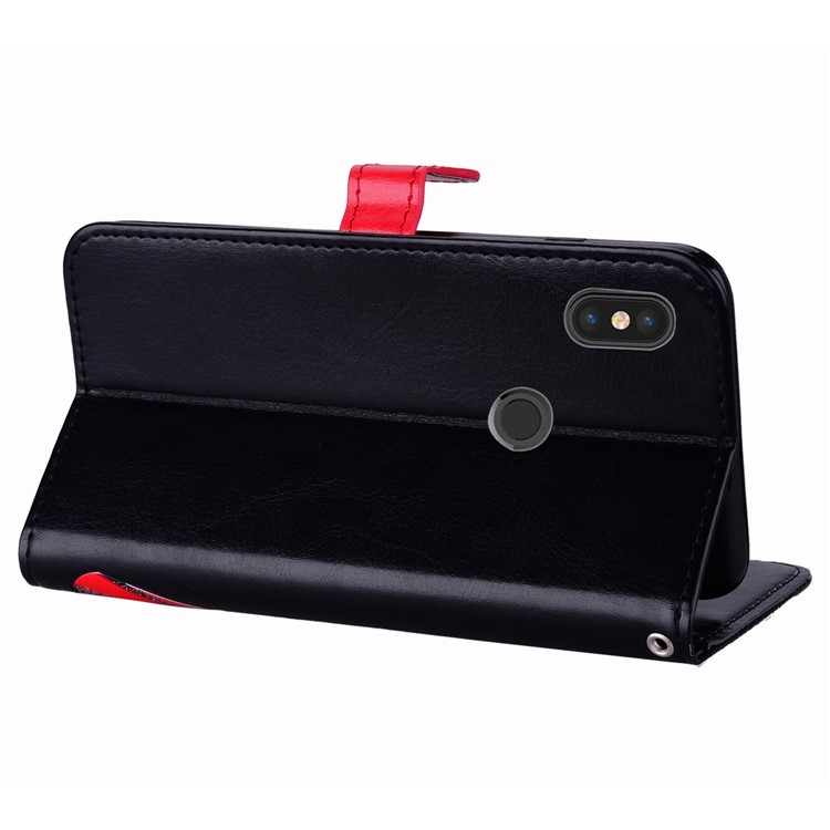 Flash Powder Pretty Girl's Back Leather Wallet Case for Xiaomi Redmi Note 5 Pro (Dual Camera) / Redmi Note 5 (China) / Mi 6x - Black-5