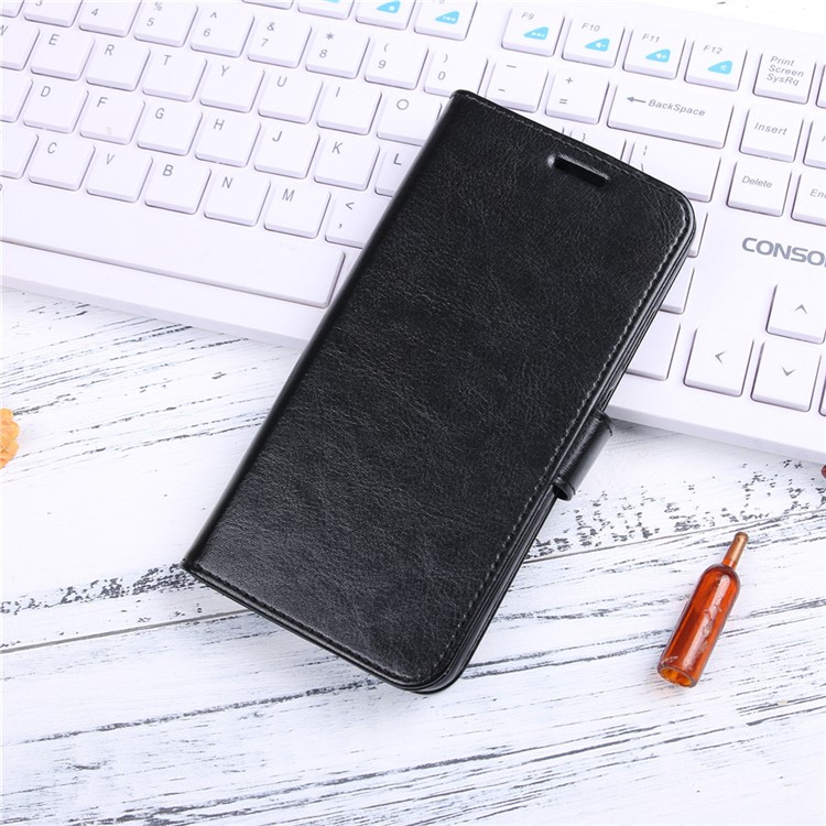 Crazy Horse Grain Wallet Stand Leather Casing for Xiaomi Redmi Note 5 Pro (Dual Camera) / Redmi Note 5 (China) - Black-17