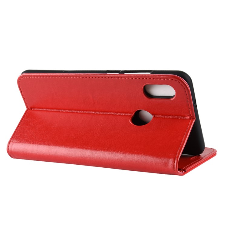 Crazy Horse Texture Wallet Stand Leather Case Accessory for Xiaomi Redmi Note 5 Pro (Dual Camera) / Redmi Note 5 (China) - Red-13