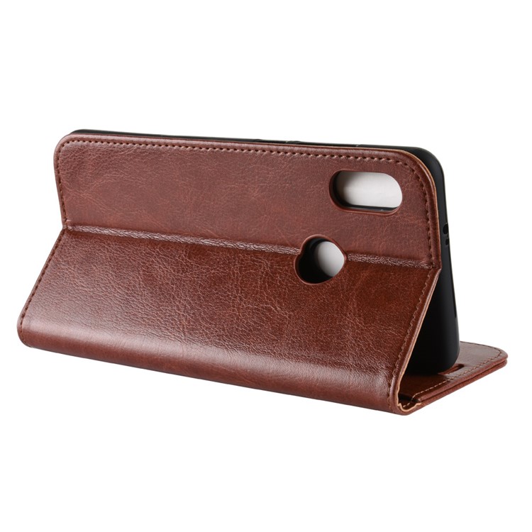 Crazy Horse Texture Wallet Stand Leather Protective Folio Casing for Xiaomi Redmi Note 5 Pro (Dual Camera) / Redmi Note 5 (China) - Brown-11