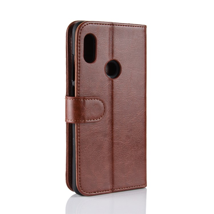 Crazy Horse Texture Wallet Stand Leather Protective Folio Casing for Xiaomi Redmi Note 5 Pro (Dual Camera) / Redmi Note 5 (China) - Brown-13