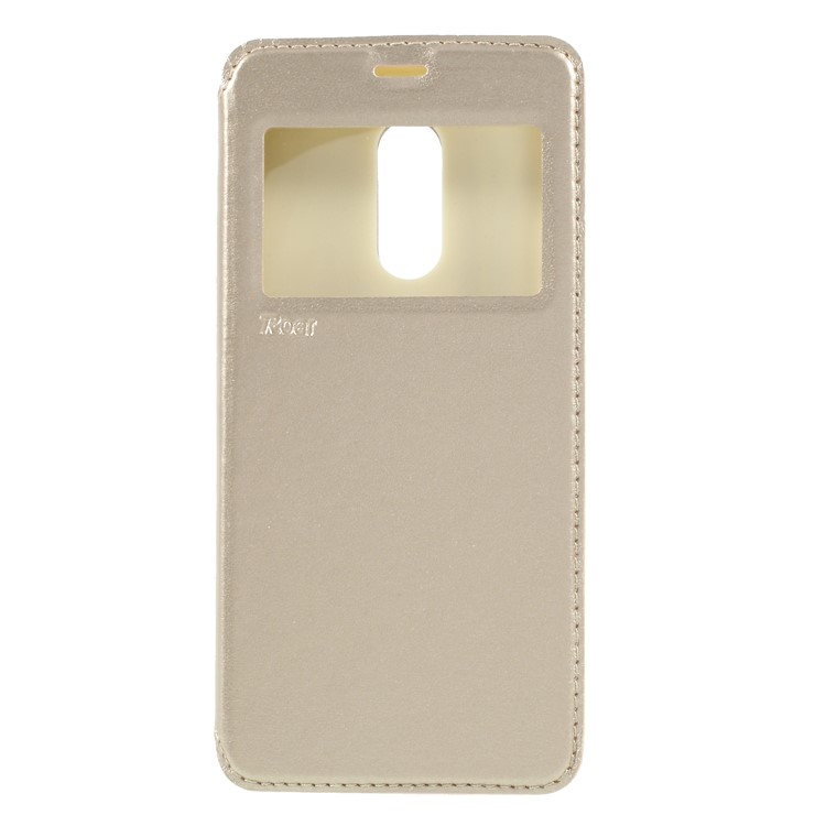 ROAR KOREA View Window Noble Leather Flip Stand Case for Xiaomi Redmi 5 - Gold-3