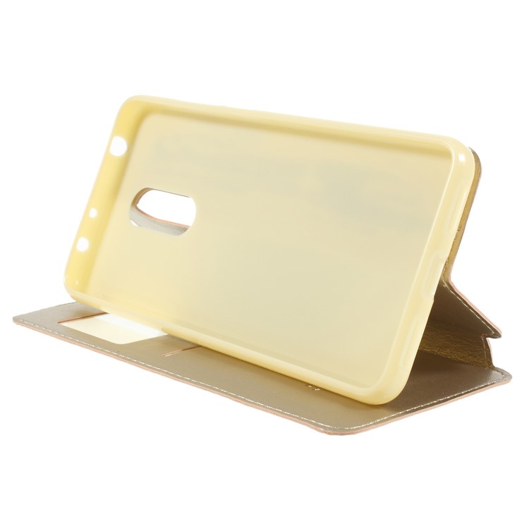 ROAR KOREA View Window Noble Leather Flip Stand Case for Xiaomi Redmi 5 - Gold-4