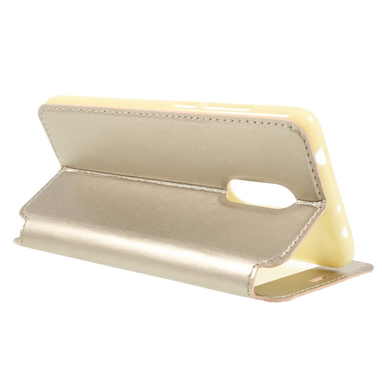 ROAR KOREA View Window Noble Leather Flip Stand Case for Xiaomi Redmi 5 - Gold-5