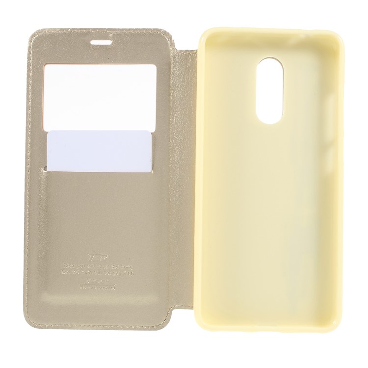 ROAR KOREA View Window Noble Leather Flip Stand Case for Xiaomi Redmi 5 - Gold-6
