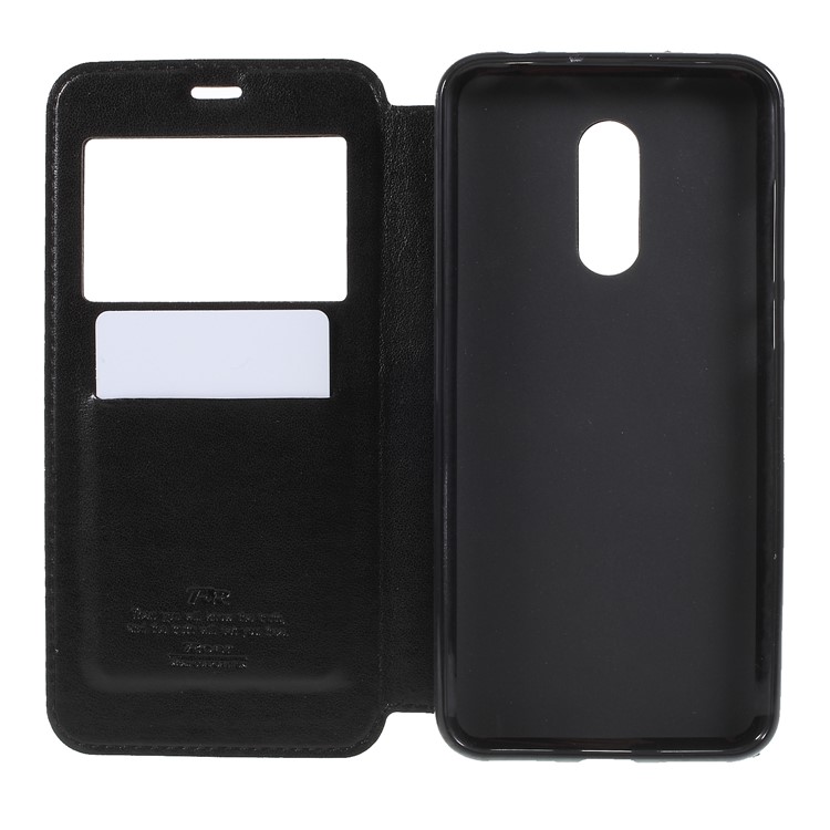 ROAR KOREA View Window Noble Leather Case for Xiaomi Redmi Note 5 (12MP Rear Camera) / Redmi 5 Plus (China) - Black-6