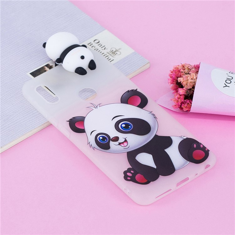 Sushe TPU Modellata Con Bambola Carina 3D Per Xiaomi Mi A2 / Mi 6x - Adorabile Panda