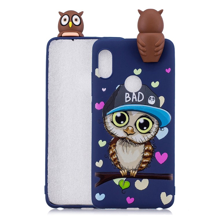 3D Cute Doll Patterned TPU Back Cover Case for Xiaomi Mi A2 / Mi 6X - Male Owl-1