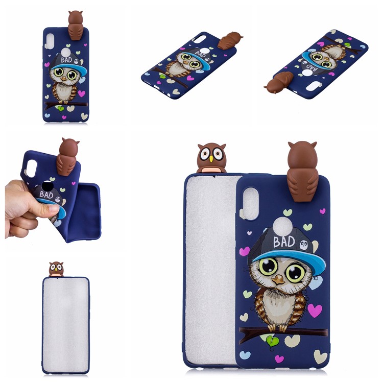 3D Cute Doll Patterned TPU Back Cover Case for Xiaomi Mi A2 / Mi 6X - Male Owl-7