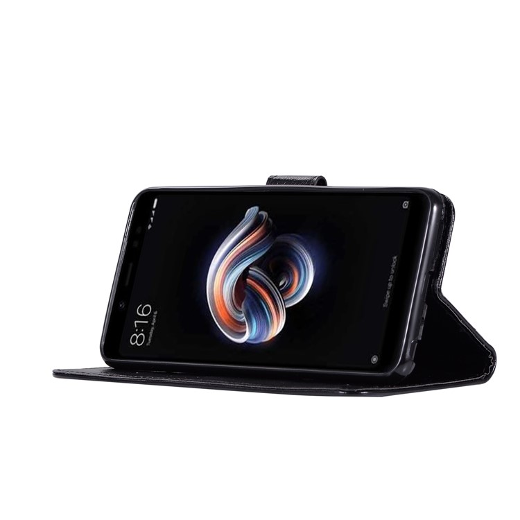 Premium Vintage Leather Wallet Case for Xiaomi Redmi Note 5 Pro (Dual Camera) / Redmi Note 5 (China) / Mi 6x - Black-5
