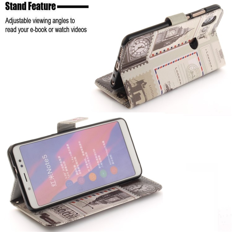 Pattern Printing Wallet Stand PU Leather Cover for Xiaomi Redmi Note 5 Pro (Dual Camera) / Redmi Note 5 (China) / Mi 6X - UK Flag-5