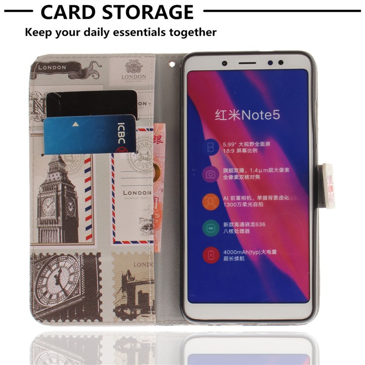 Pattern Printing Wallet Stand PU Leather Cover for Xiaomi Redmi Note 5 Pro (Dual Camera) / Redmi Note 5 (China) / Mi 6X - UK Flag-7