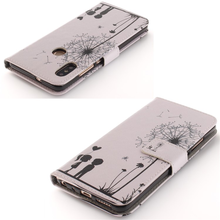 Patterned PU Leather Cover with Stand for Xiaomi Redmi Note 5 Pro (Dual Camera) / Redmi Note 5 (China) - Dandelion and Lover-4