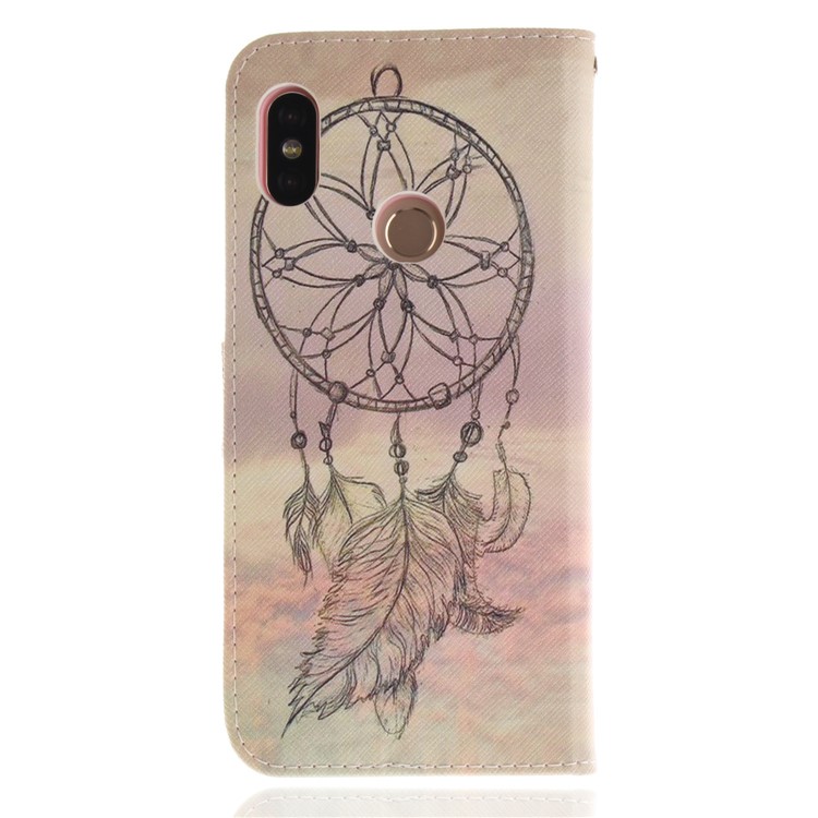 Patterned Wallet Stand PU Leather Magnetic Cover for Xiaomi Redmi Note 5 Pro (Dual Camera) / Redmi Note 5 (China) - Feather Dream Catcher-2