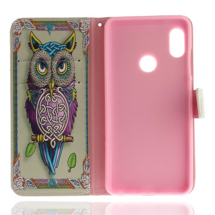Pattern Printing Wallet Stand PU Leather Mobile Case for Xiaomi Redmi Note 5 Pro (Dual Camera) / Redmi Note 5 (China) - Colorized Owl-8