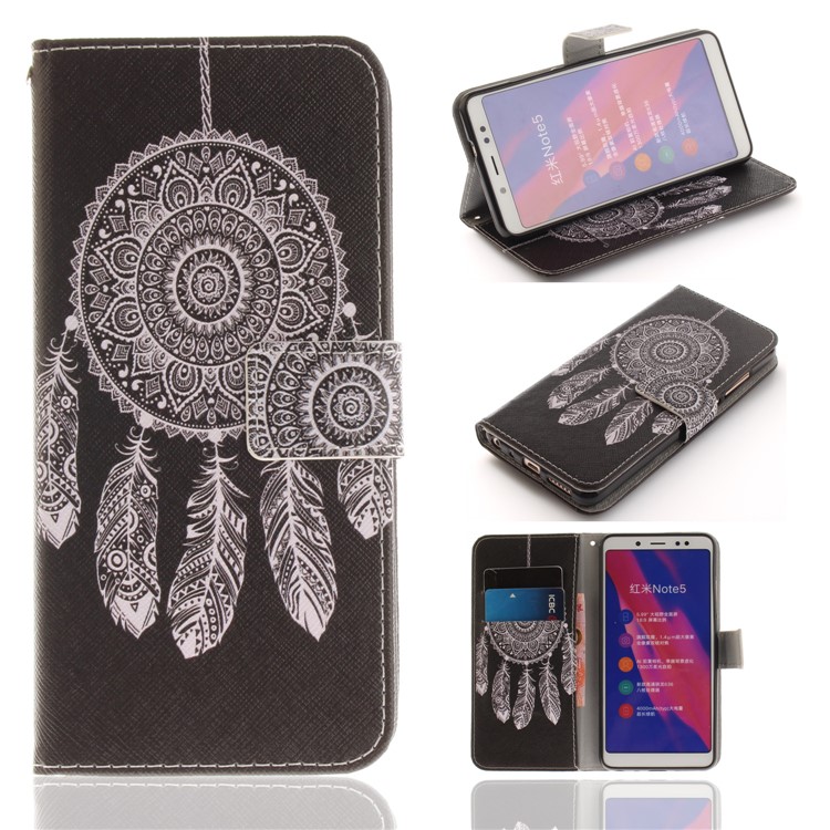 Pattern Printing Leather Wallet Stand Casing for Xiaomi Redmi Note 5 Pro (Dual Camera) / Redmi Note 5 (China) - Dream Catcher-1