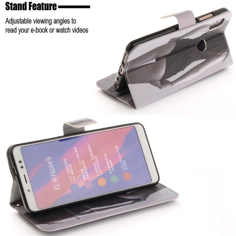 Pattern Printing Wallet Stand PU Leather Cover for Xiaomi Redmi Note 5 Pro (Dual Camera) / Redmi Note 5 (China) - Hot Girl-5