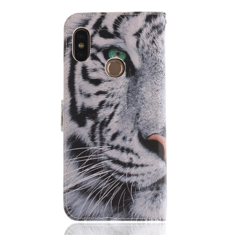 For Xiaomi Redmi Note 5 Pro (Dual Camera) / Redmi Note 5 (China) Patterned Leather Wallet Stand Case Cover - Tiger Pattern-2