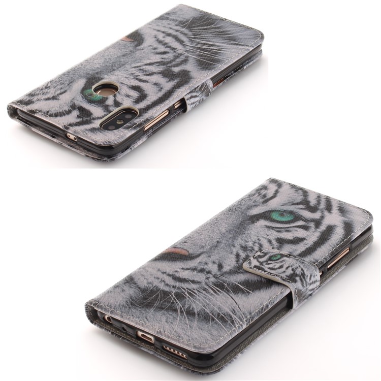 For Xiaomi Redmi Note 5 Pro (Dual Camera) / Redmi Note 5 (China) Patterned Leather Wallet Stand Case Cover - Tiger Pattern-4