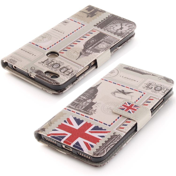 Pattern Printing Leather Stand Wallet Protective Casing with Card Slots for Xiaomi Redmi Note 5A Prime / Redmi Y1 (India) - UK Flag-4