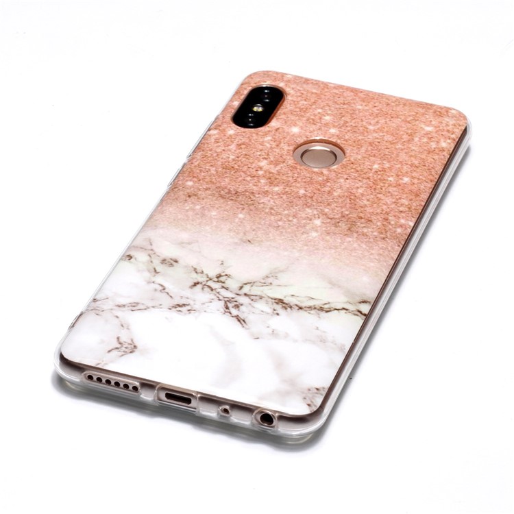 Marble Pattern IMD TPU Mobile Phone Case for Xiaomi Redmi Note 5 Pro (Dual Camera) / Redmi Note 5 (China) - Orange / White-3