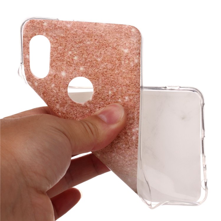 Marble Pattern IMD TPU Mobile Phone Case for Xiaomi Redmi Note 5 Pro (Dual Camera) / Redmi Note 5 (China) - Orange / White-4