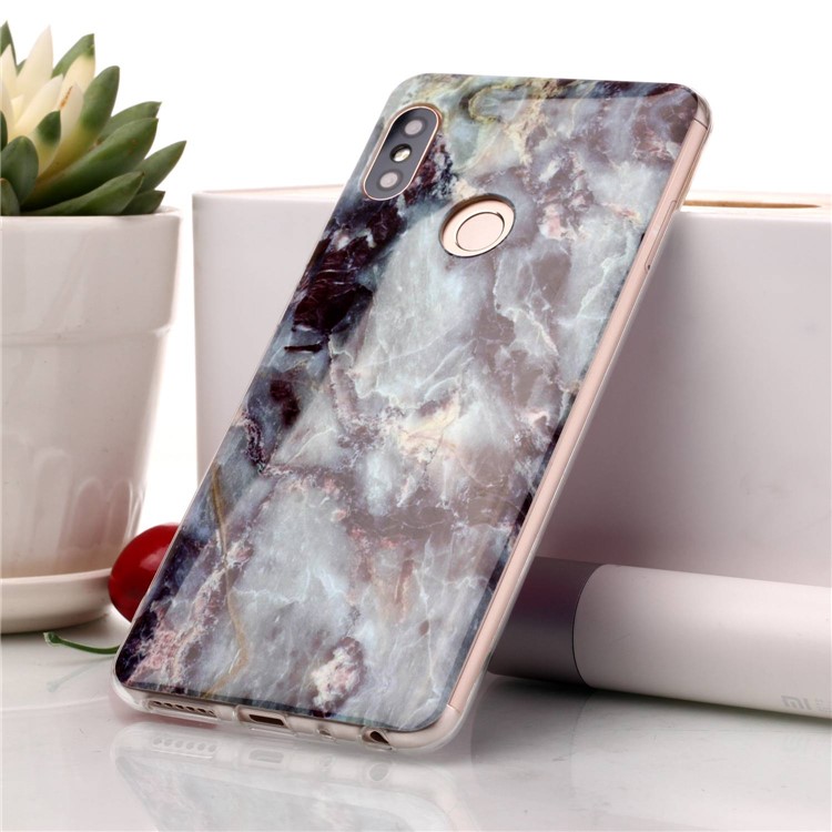 Marble Pattern IMD TPU Cell Phone Case for Xiaomi Redmi Note 5 Pro (Dual Camera) / Redmi Note 5 (China) - Black Blue-1