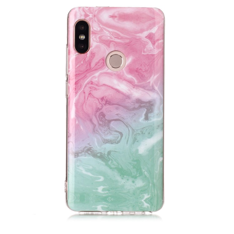 Marble Pattern IMD TPU Cell Phone Shell for Xiaomi Redmi Note 5 Pro (Dual Camera) / Redmi Note 5 (China) - Pink / Green-2