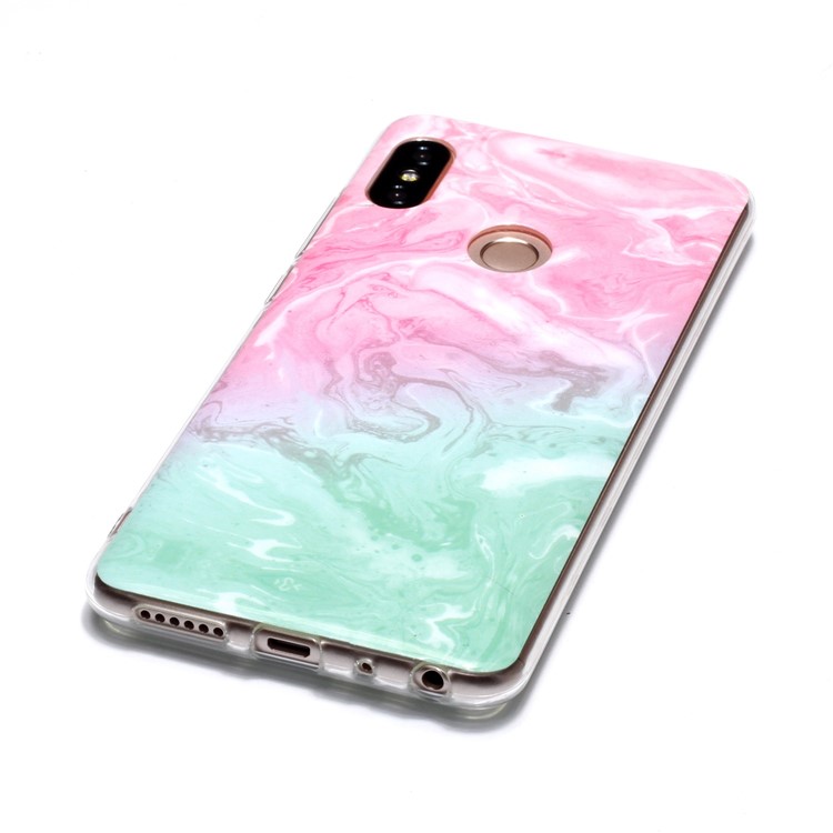 Marble Pattern IMD TPU Cell Phone Shell for Xiaomi Redmi Note 5 Pro (Dual Camera) / Redmi Note 5 (China) - Pink / Green-3