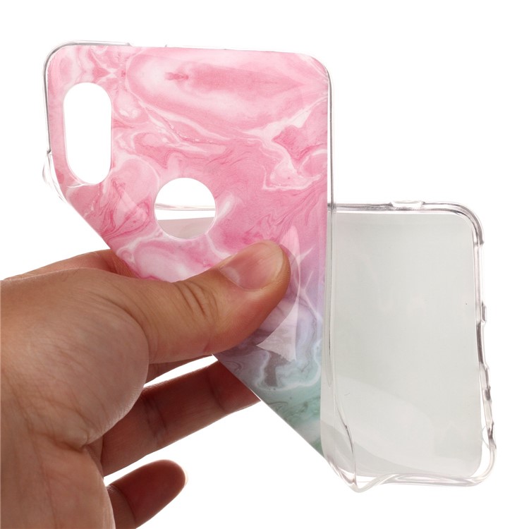 Marble Pattern IMD TPU Cell Phone Shell for Xiaomi Redmi Note 5 Pro (Dual Camera) / Redmi Note 5 (China) - Pink / Green-4