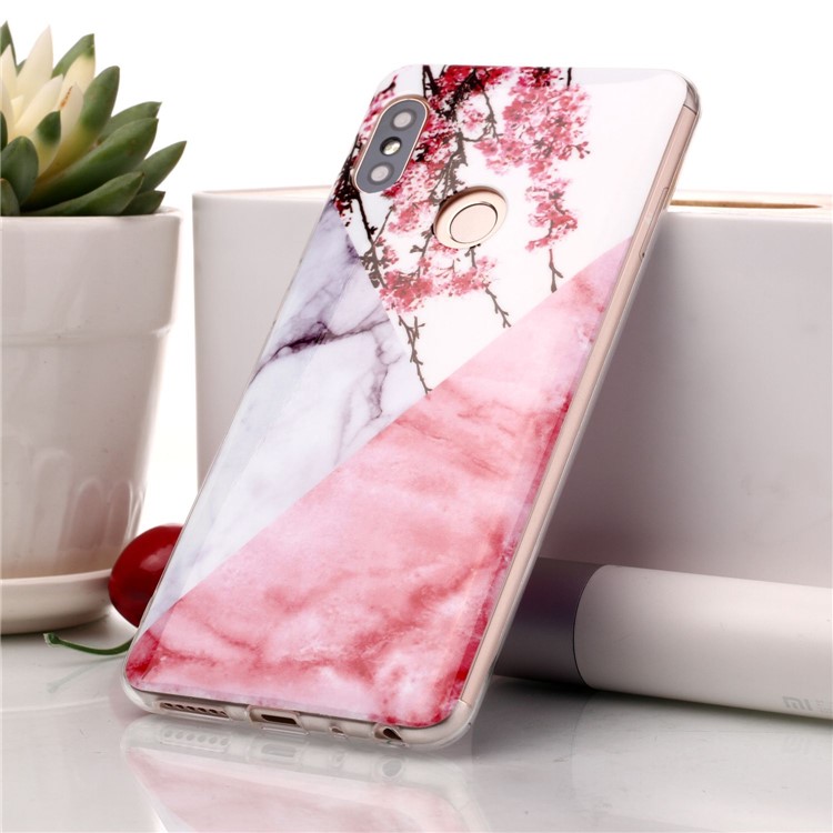 Marble Pattern IMD TPU Back Case for Xiaomi Redmi Note 5 Pro (Dual Camera) / Redmi Note 5 (China) - Flower Pattern-1