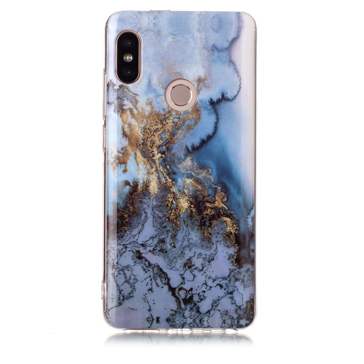 Marble Pattern IMD TPU Protective Case for Xiaomi Redmi Note 5 Pro (Dual Camera) / Redmi Note 5 (China) - Gold / Blue-2