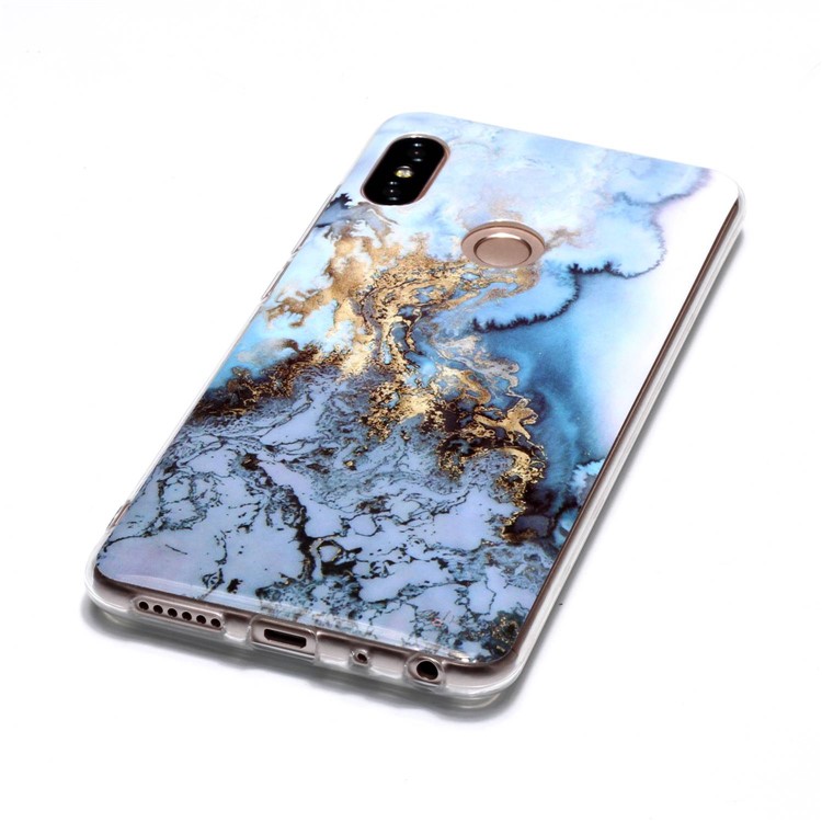 Marble Pattern IMD TPU Protective Case for Xiaomi Redmi Note 5 Pro (Dual Camera) / Redmi Note 5 (China) - Gold / Blue-3