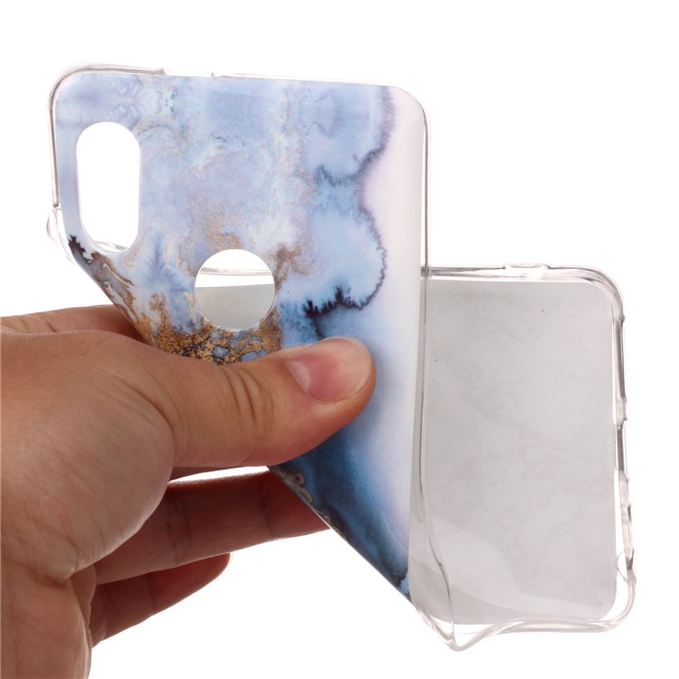 Marble Pattern IMD TPU Protective Case for Xiaomi Redmi Note 5 Pro (Dual Camera) / Redmi Note 5 (China) - Gold / Blue-4