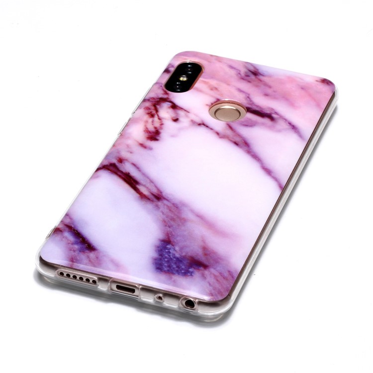 Marble Pattern IMD Soft TPU Back Case for Xiaomi Redmi Note 5 Pro (Dual Camera) / Redmi Note 5 (China) - Pink / White-3