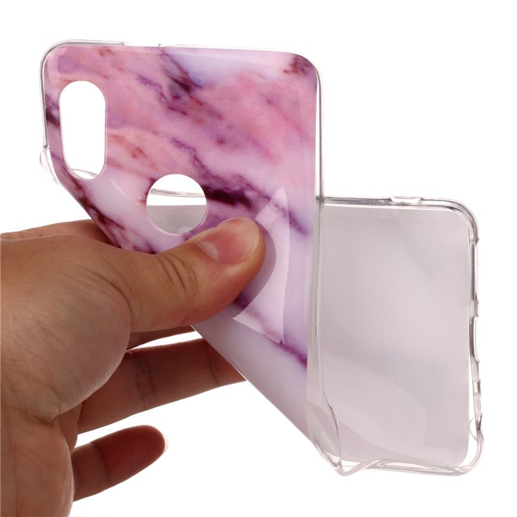 Marble Pattern IMD Soft TPU Back Case for Xiaomi Redmi Note 5 Pro (Dual Camera) / Redmi Note 5 (China) - Pink / White-4