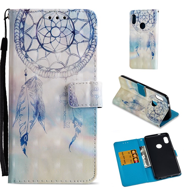 Pattern Printing Leather Wallet Cover for Xiaomi Redmi Note 5 Pro (Dual Camera) / Redmi Note 5 (China) - Feather Dream Catcher-1