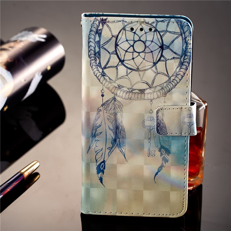 Pattern Printing Leather Wallet Cover for Xiaomi Redmi Note 5 Pro (Dual Camera) / Redmi Note 5 (China) - Feather Dream Catcher-7